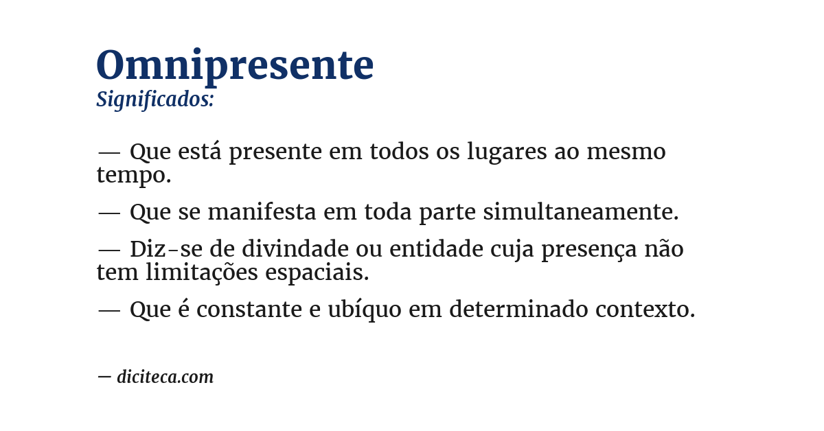 Significado de omnipresente