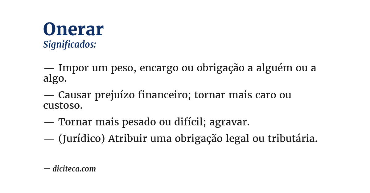 Significado de onerar