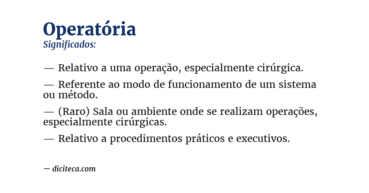 Significado de operatória