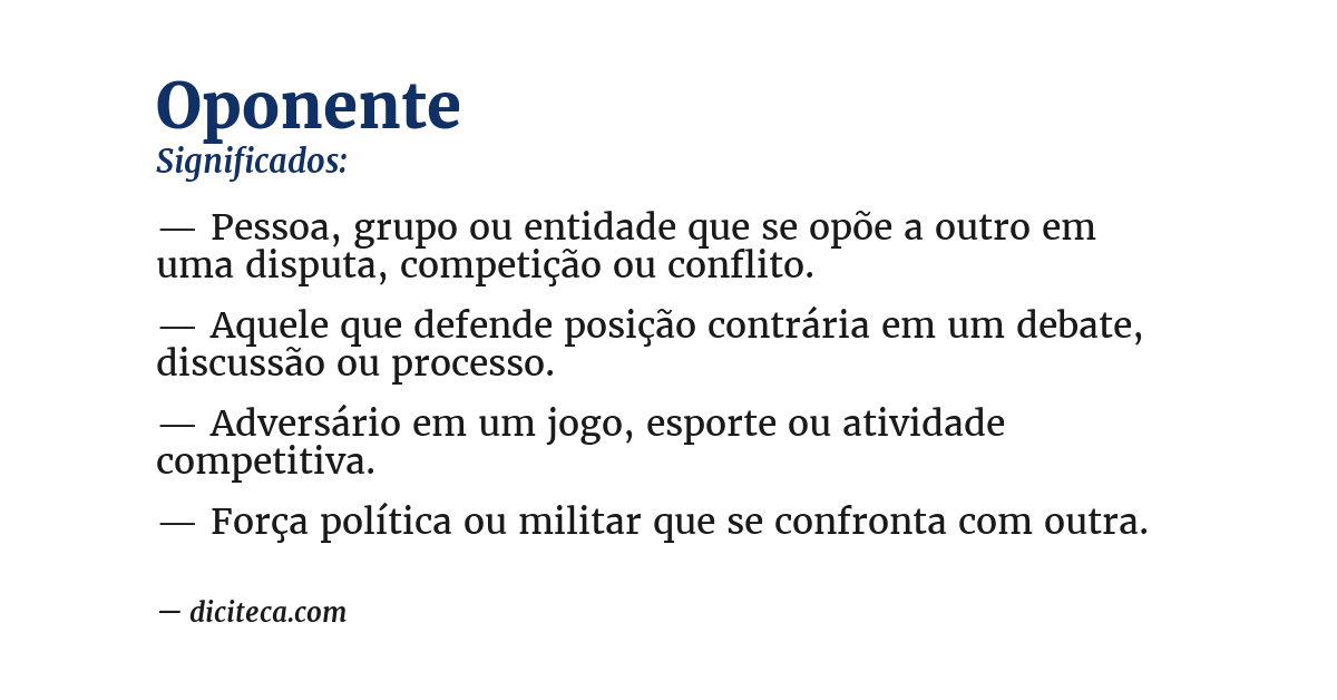 Significado de oponente
