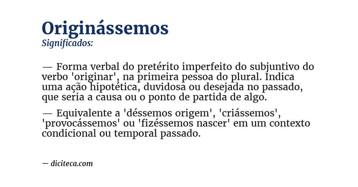 Significado de originássemos