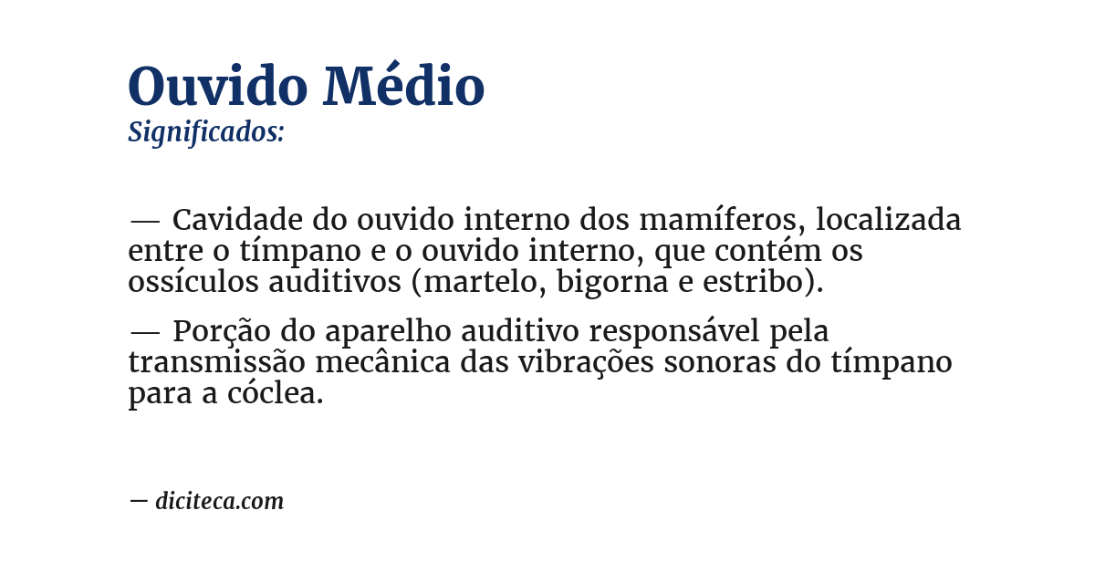 Significado de ouvido médio