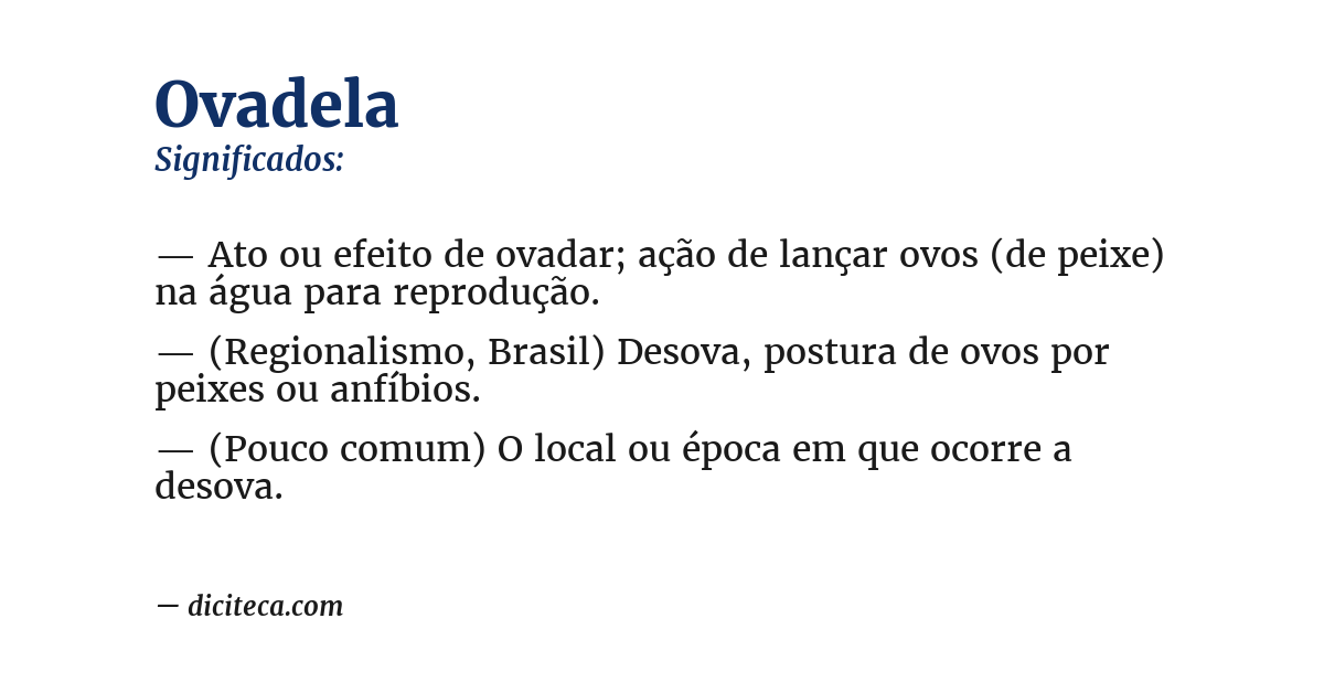 Significado de ovadela