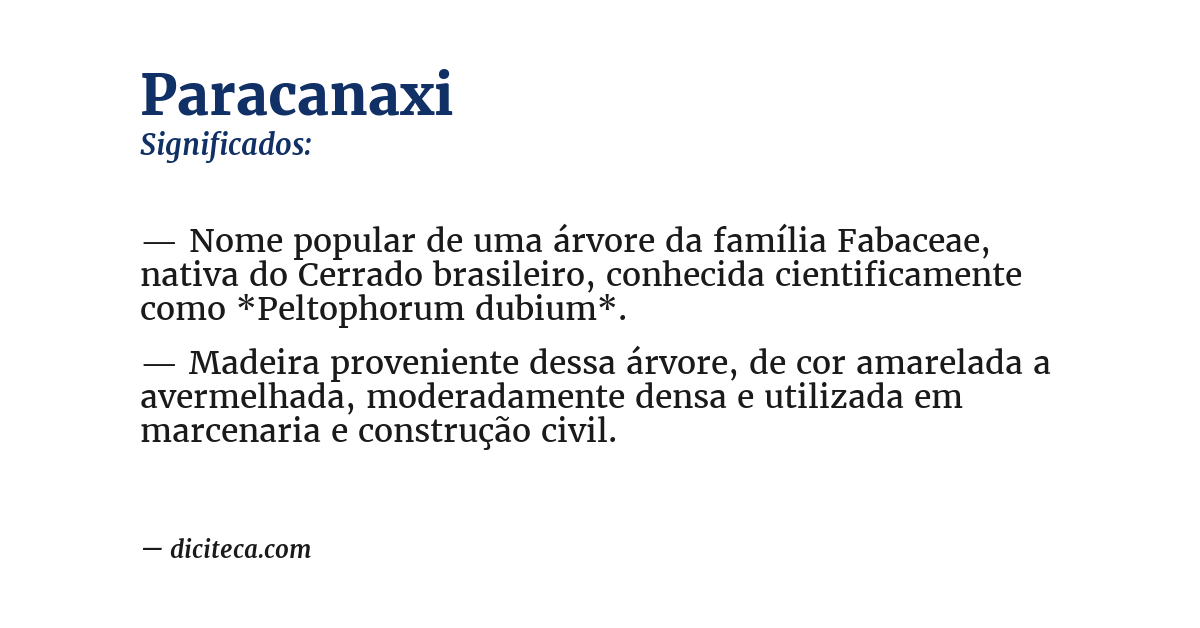 Significado de paracanaxi