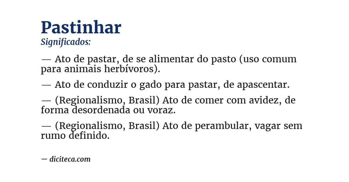 Significado de pastinhar