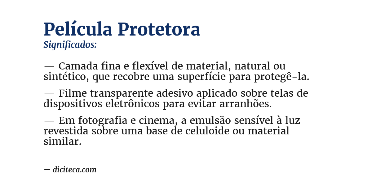 Significado de película protetora