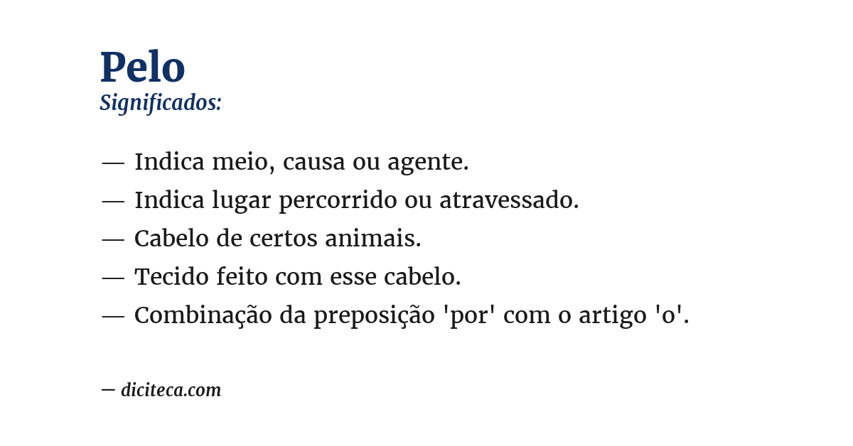 Significado de pelo
