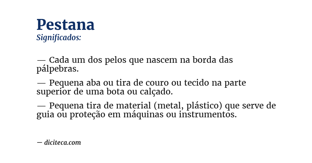 Significado de pestana