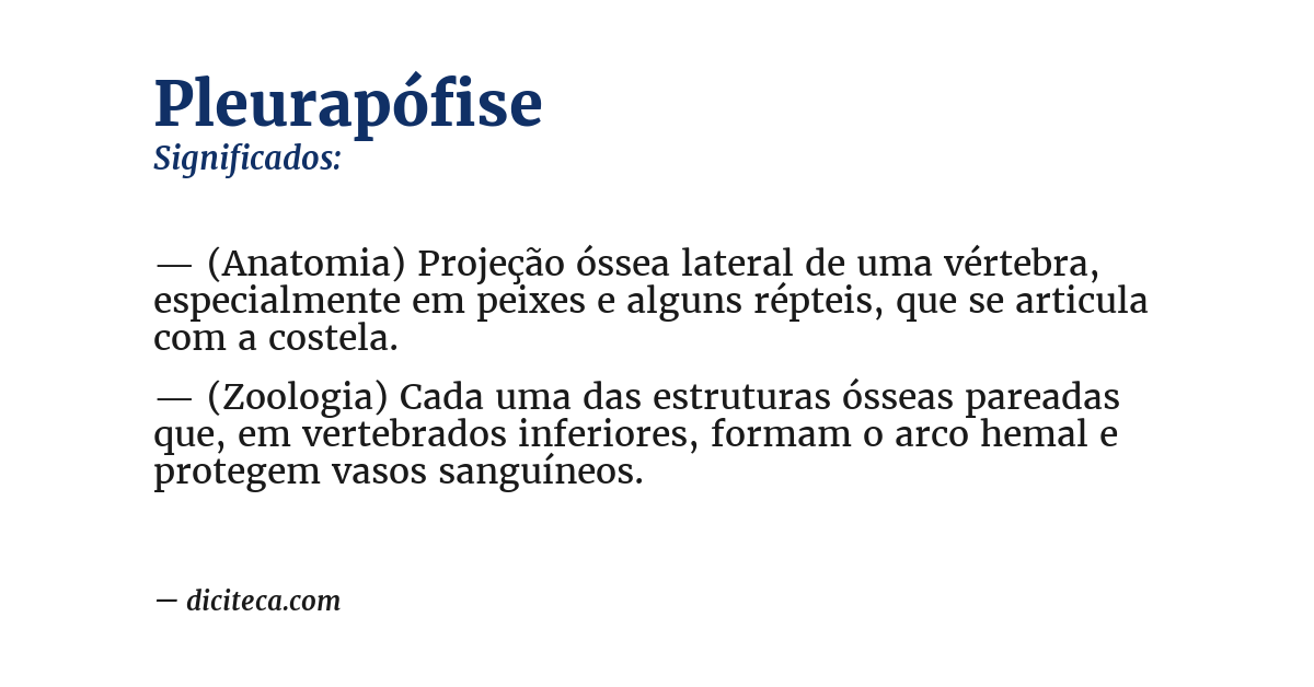 Significado de pleurapófise