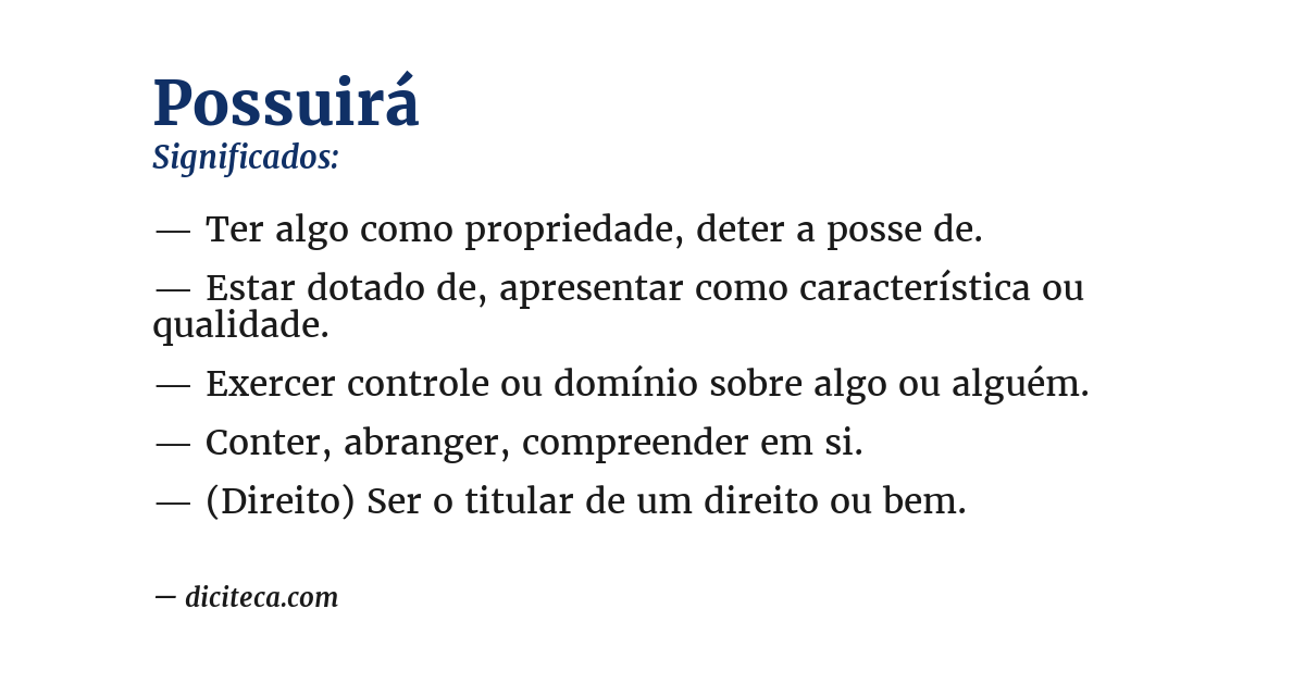 Significado de possuirá