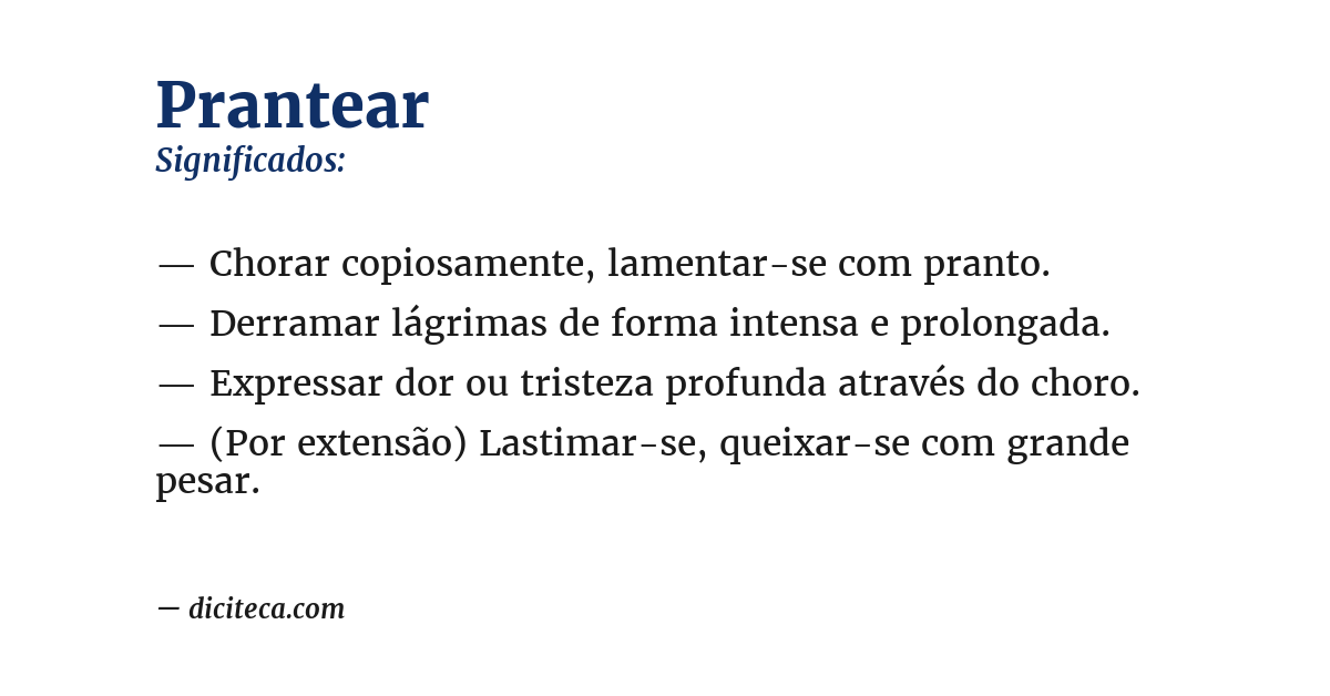 Significado de prantear