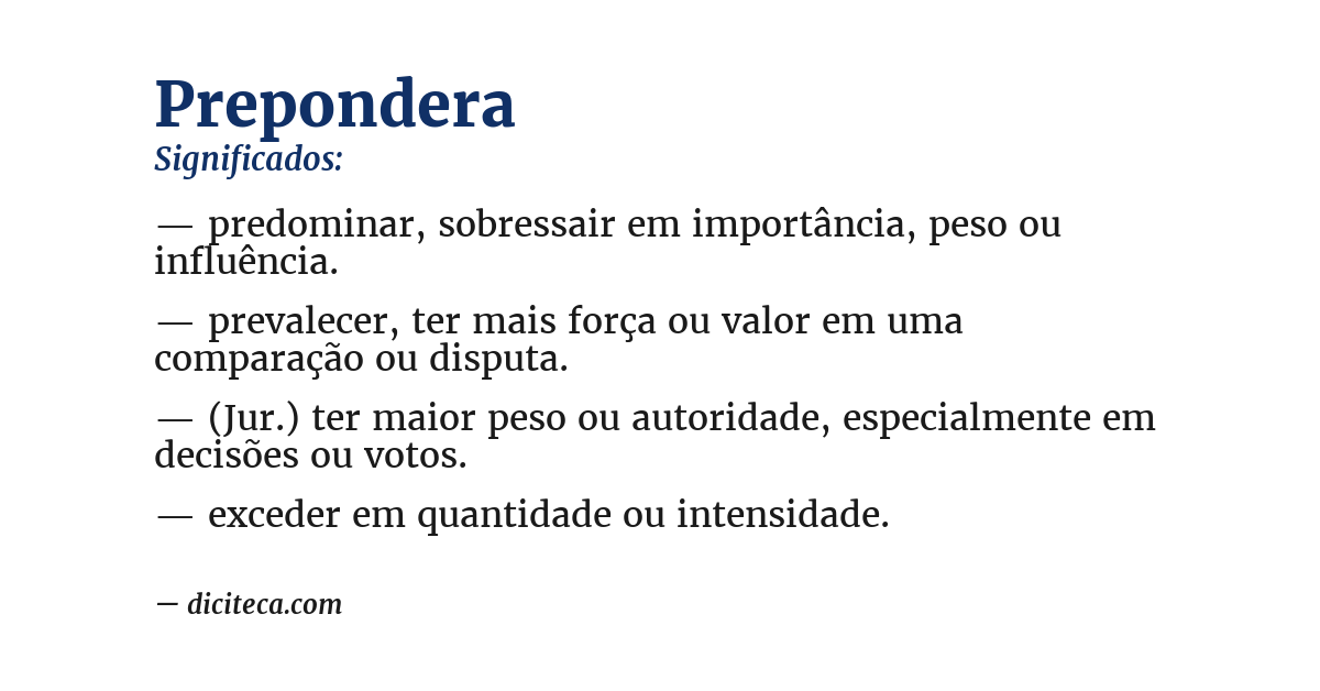 Significado de prepondera