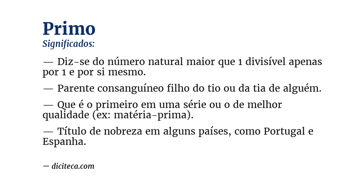 Significado de primo