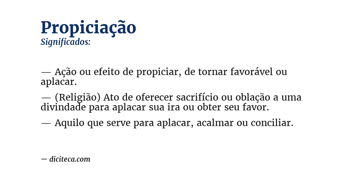 Significado de propiciação
