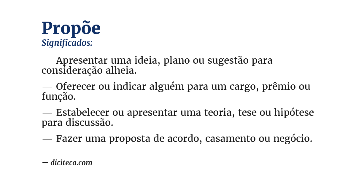 Significado de propõe