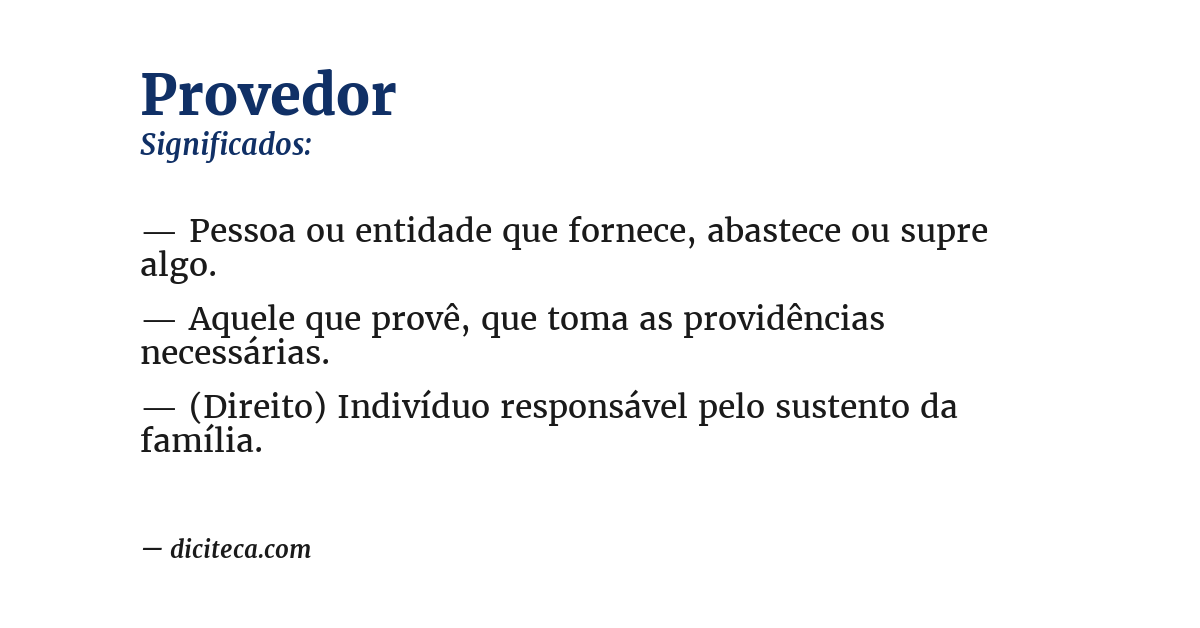 Significado de provedor
