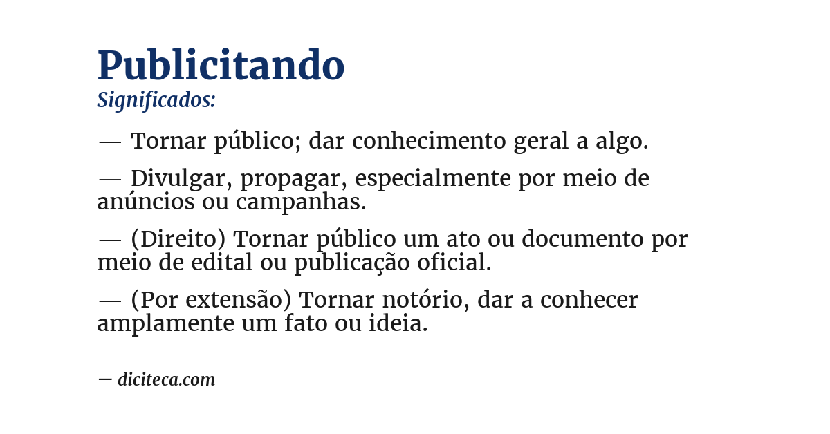 Significado de publicitando