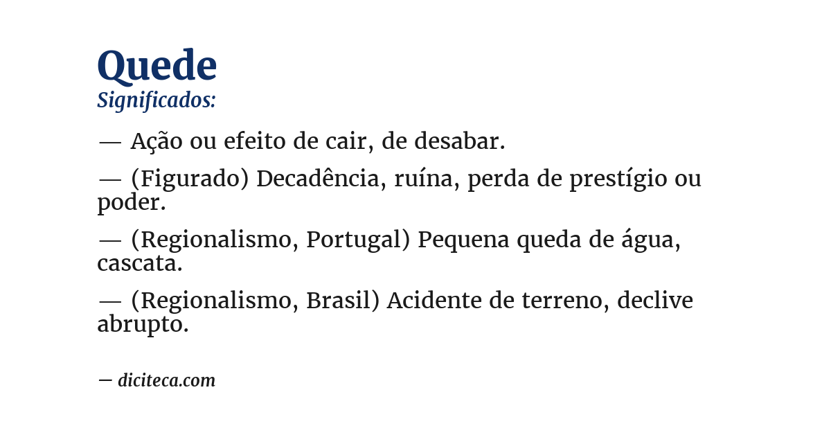 Significado de quede