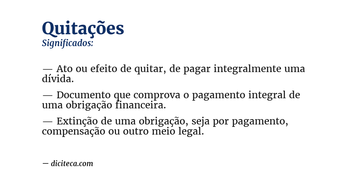 Significado de quitações