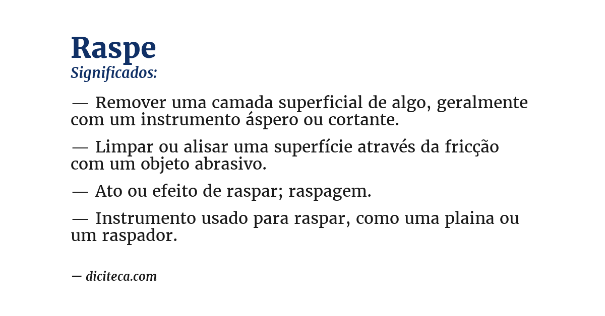 Significado de raspe
