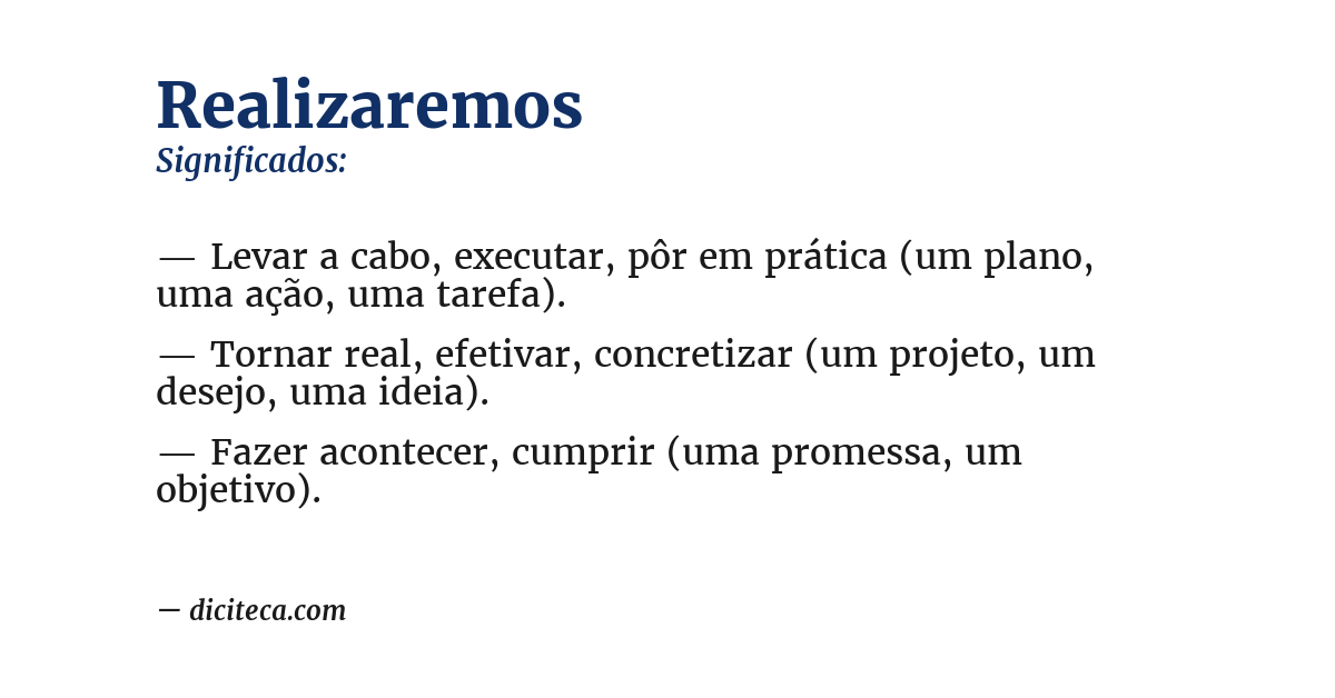 Significado de realizaremos