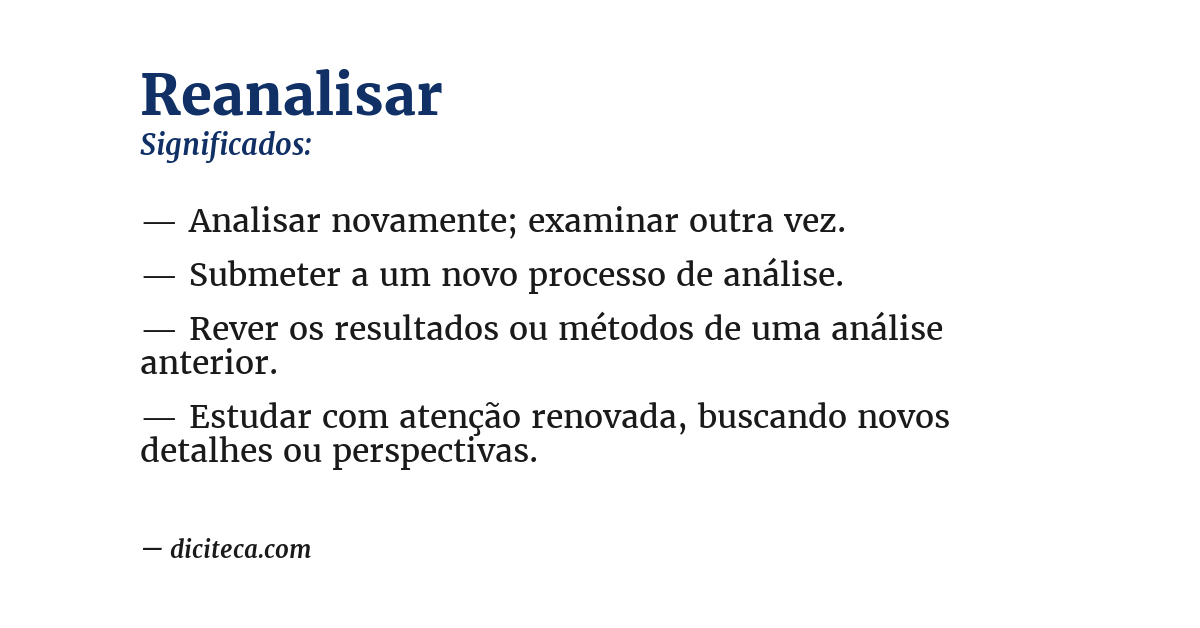 Significado de reanalisar
