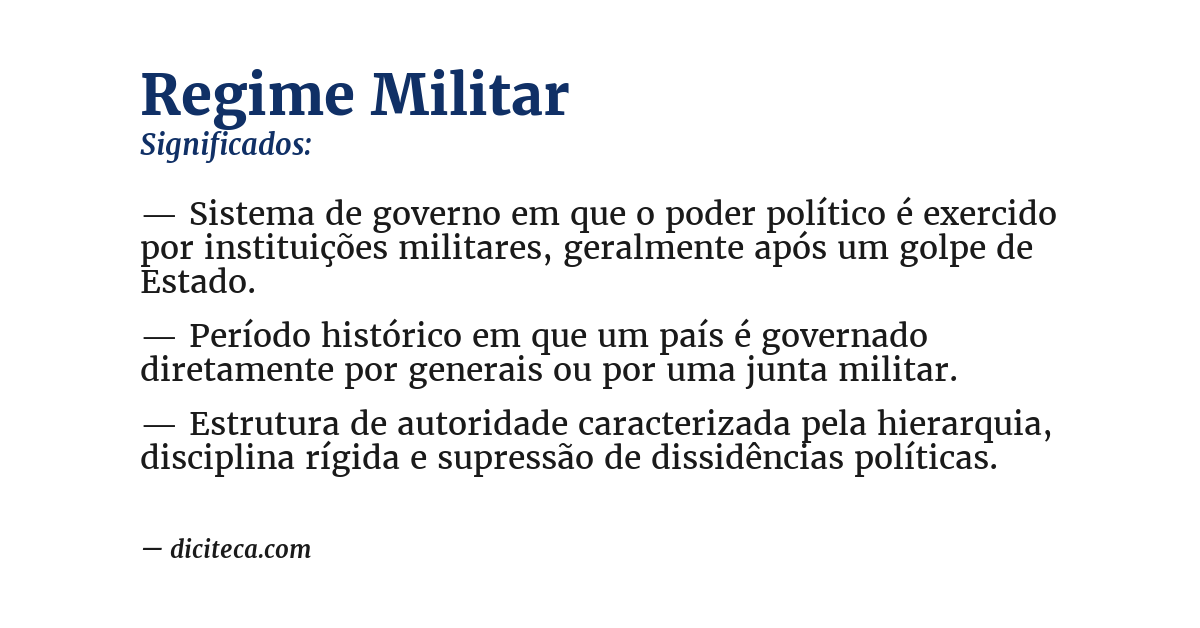 Significado de regime militar