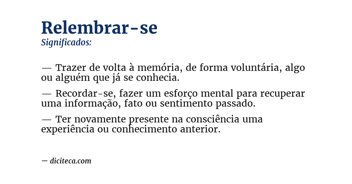 Significado de relembrar-se