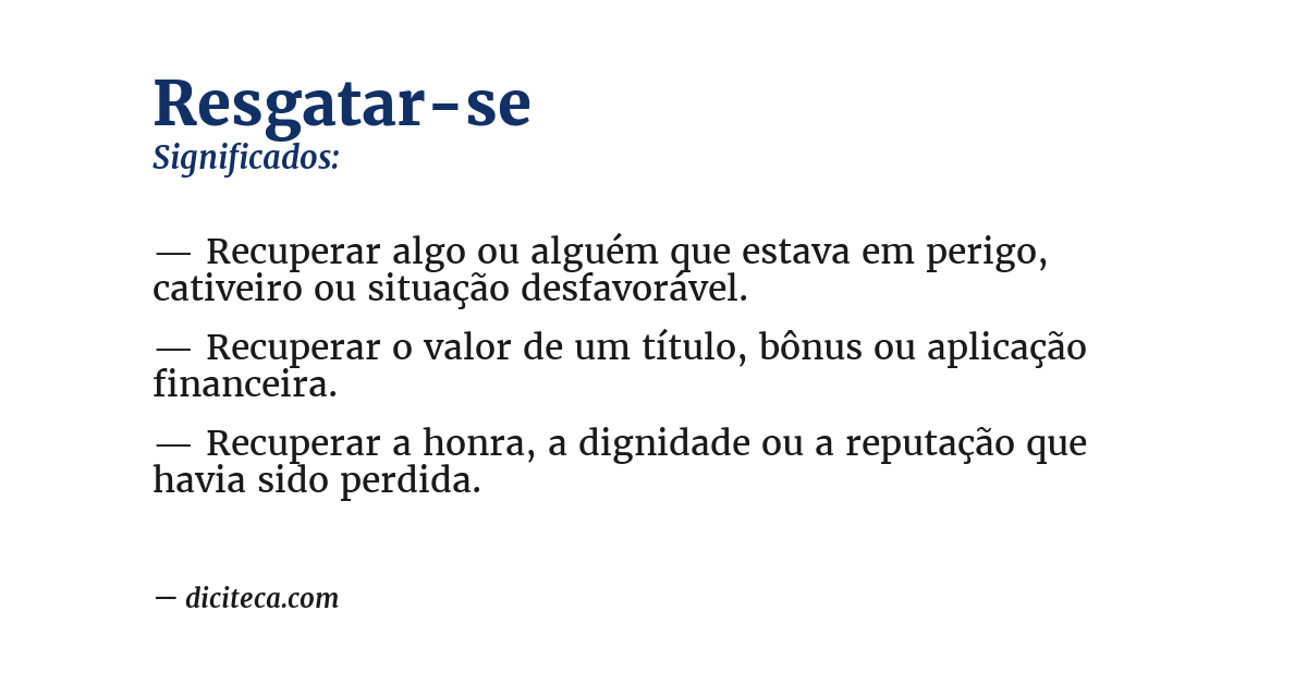 Significado de resgatar-se