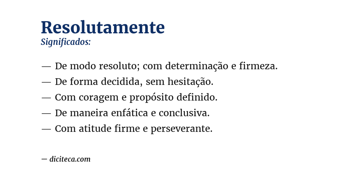 Significado de resolutamente