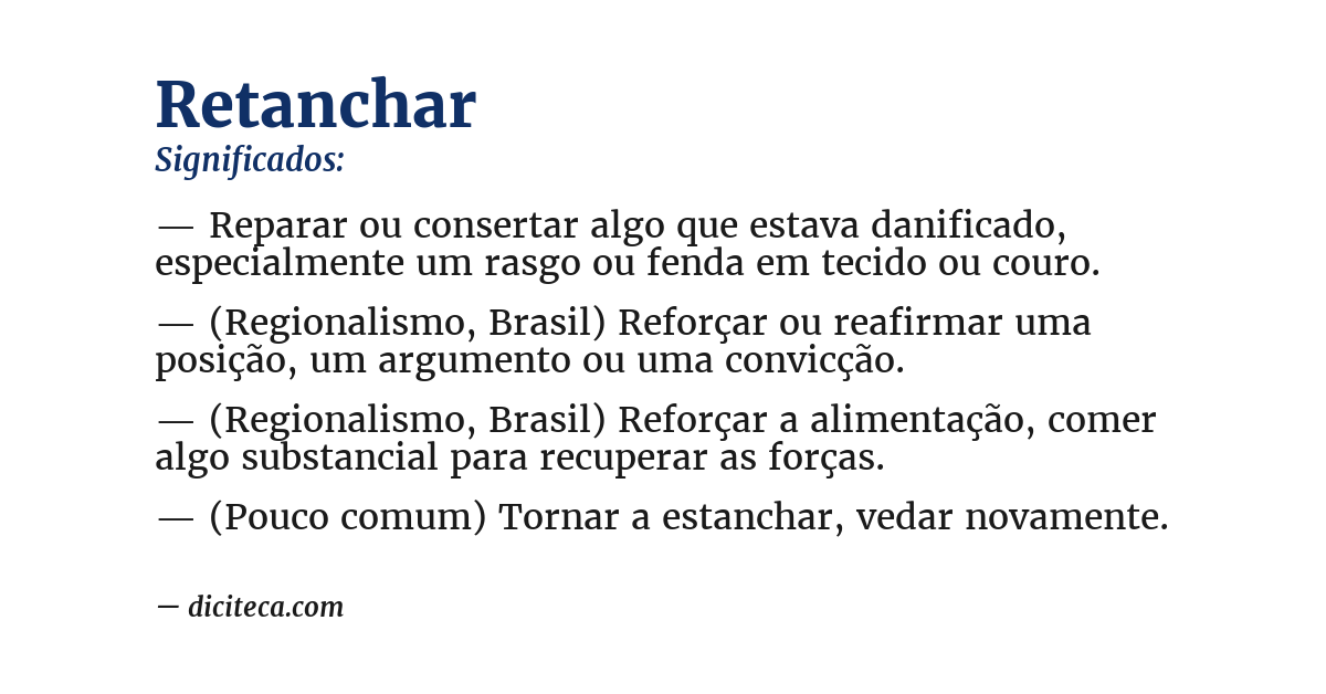 Significado de retanchar