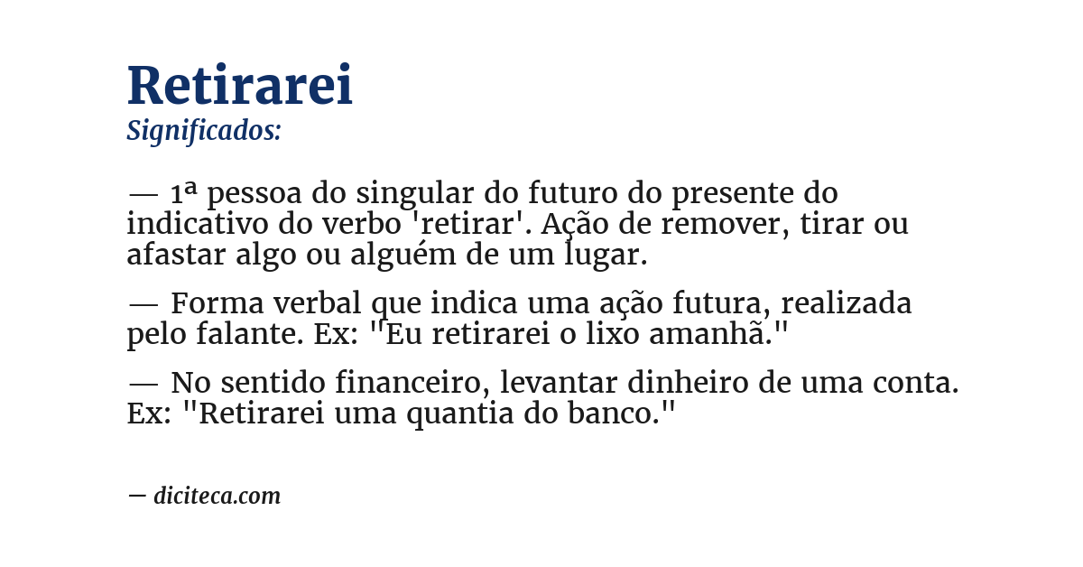Significado de retirarei