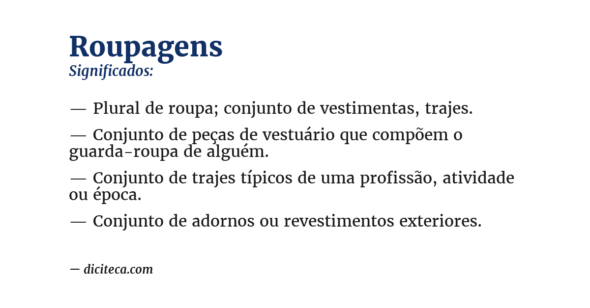 Significado de roupagens