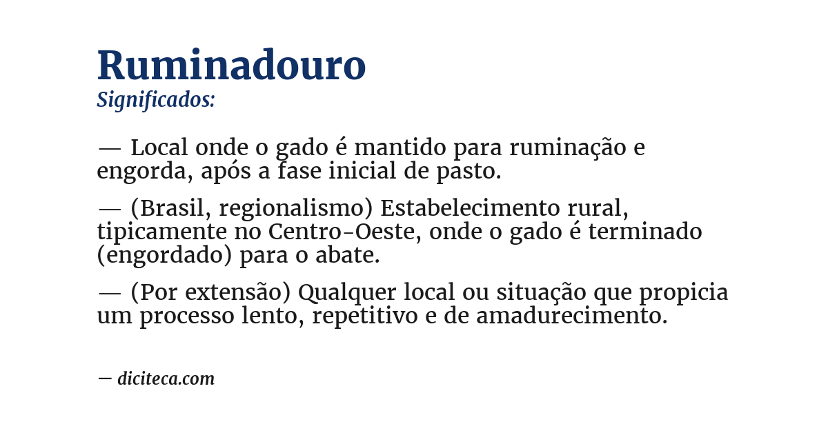 Significado de ruminadouro