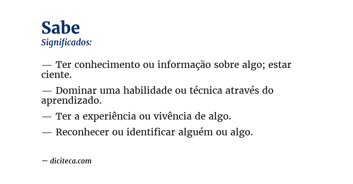 Significado de sabe