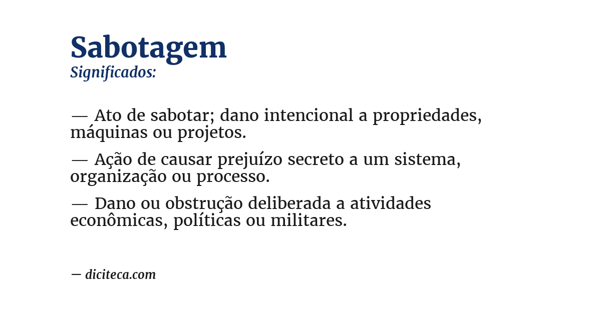 Significado de sabotagem