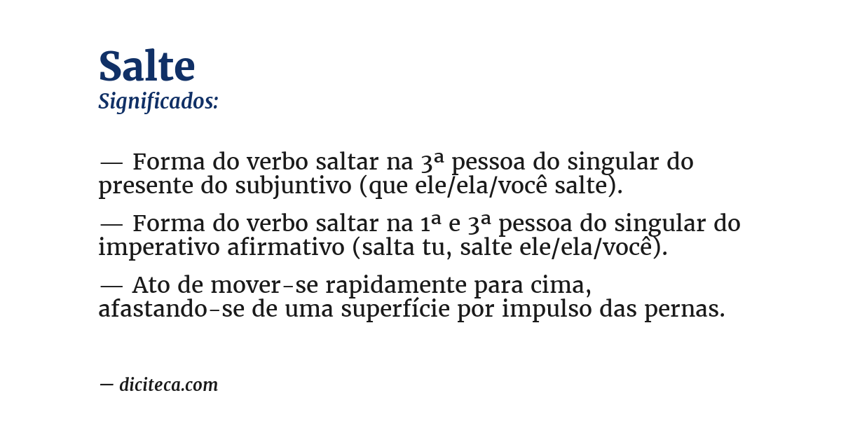 Significado de salte