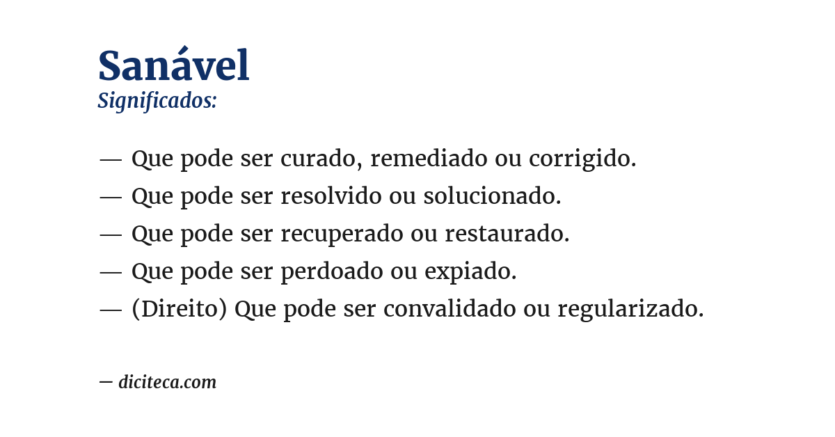 Significado de sanável