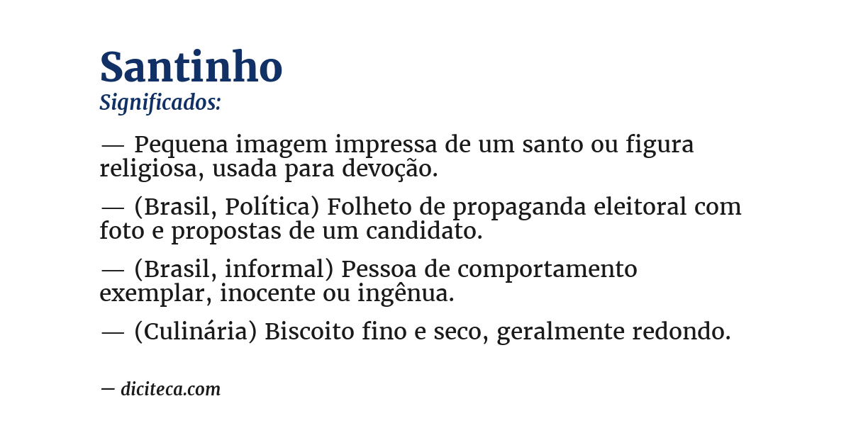 Significado de santinho