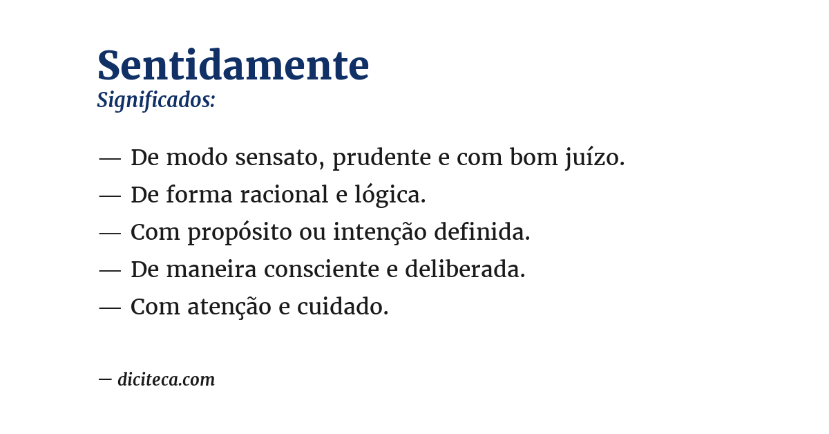 Significado de sentidamente