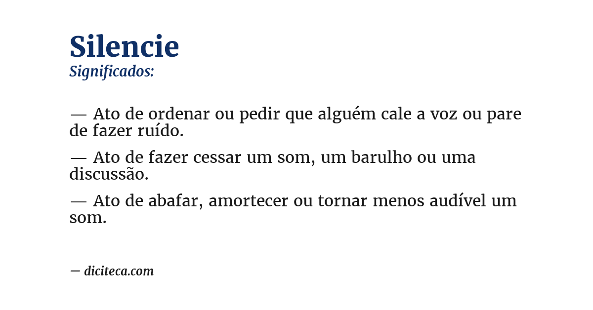 Significado de silencie