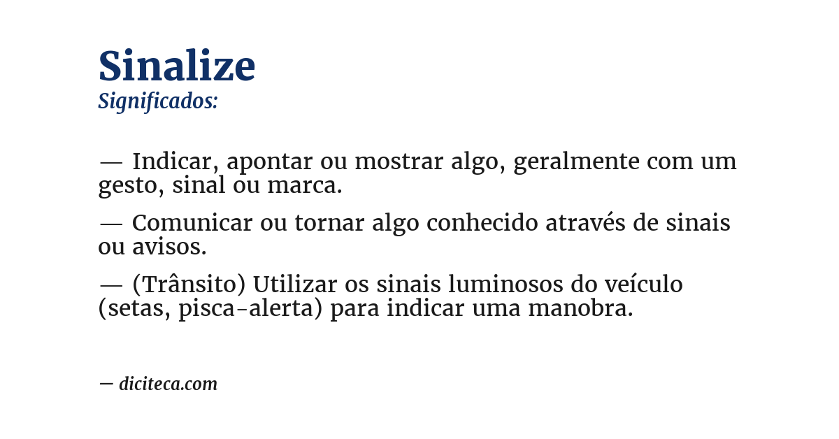 Significado de sinalize