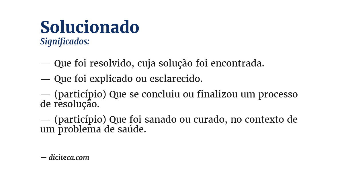Significado de solucionado