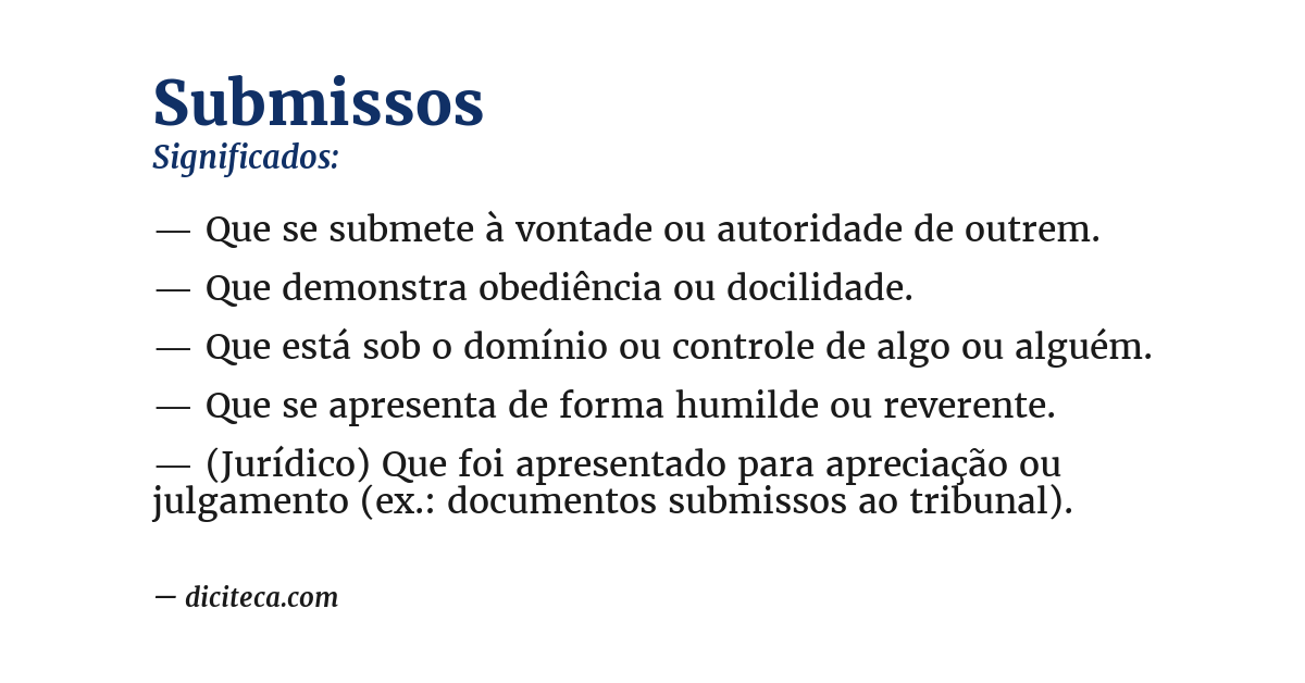 Significado de submissos