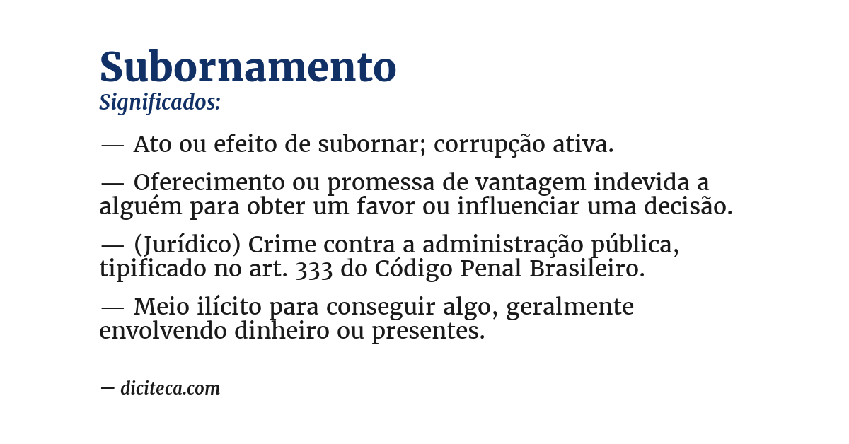 Significado de subornamento
