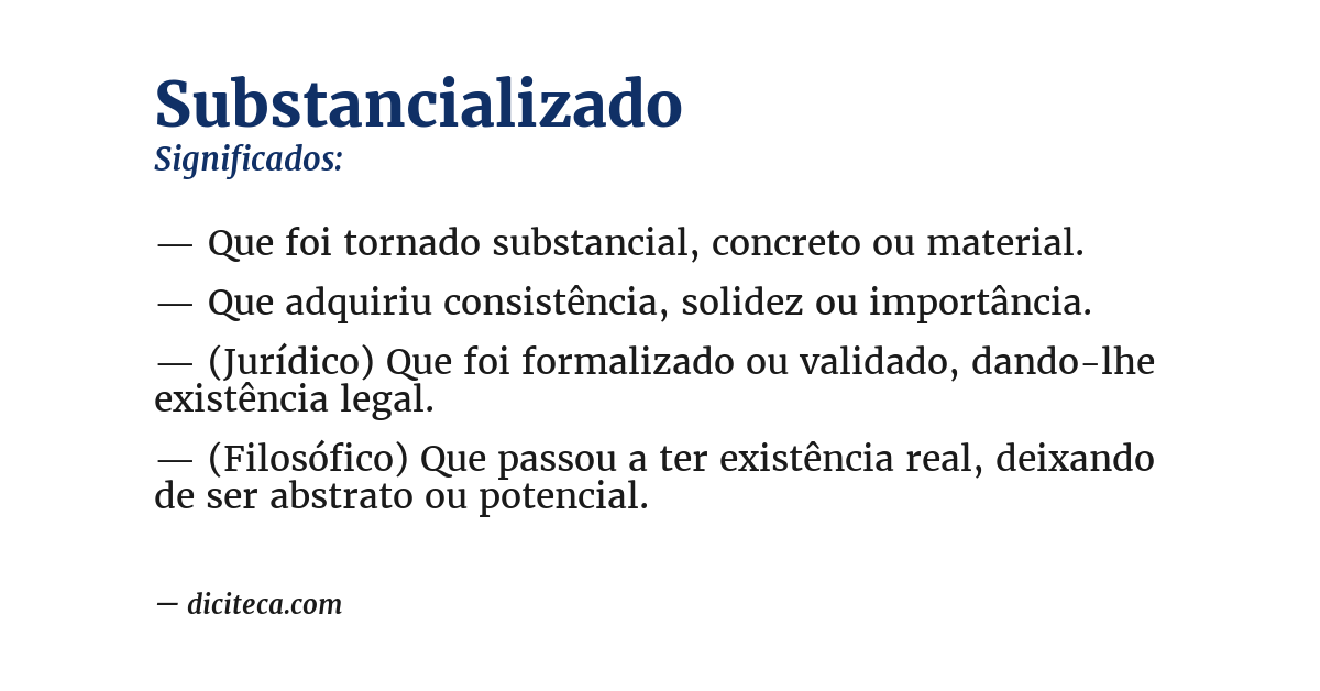 Significado de substancializado