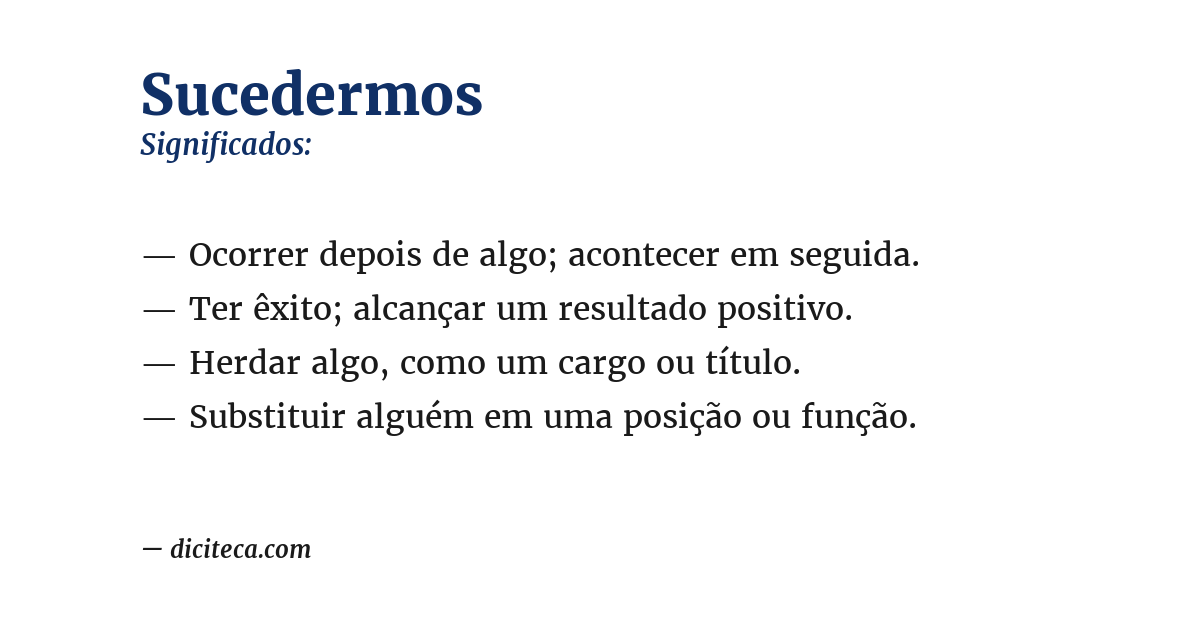 Significado de sucedermos