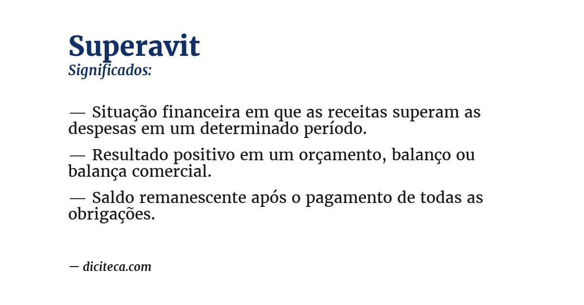 Significado de superavit