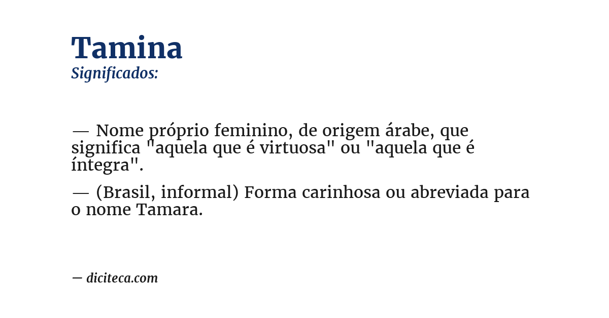 Significado de tamina