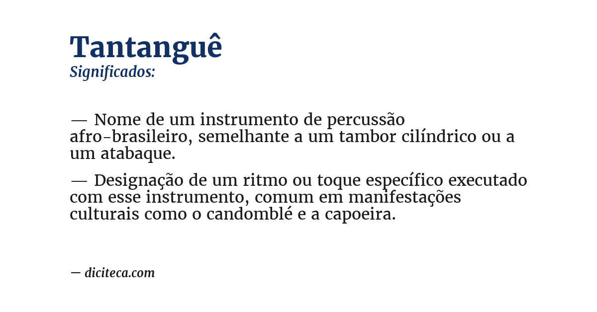 Significado de tantanguê